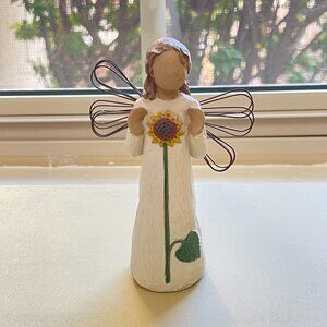 Willow Tree Angel Of Summer Statue Figurine Sunflower Metal Wings Demdaco